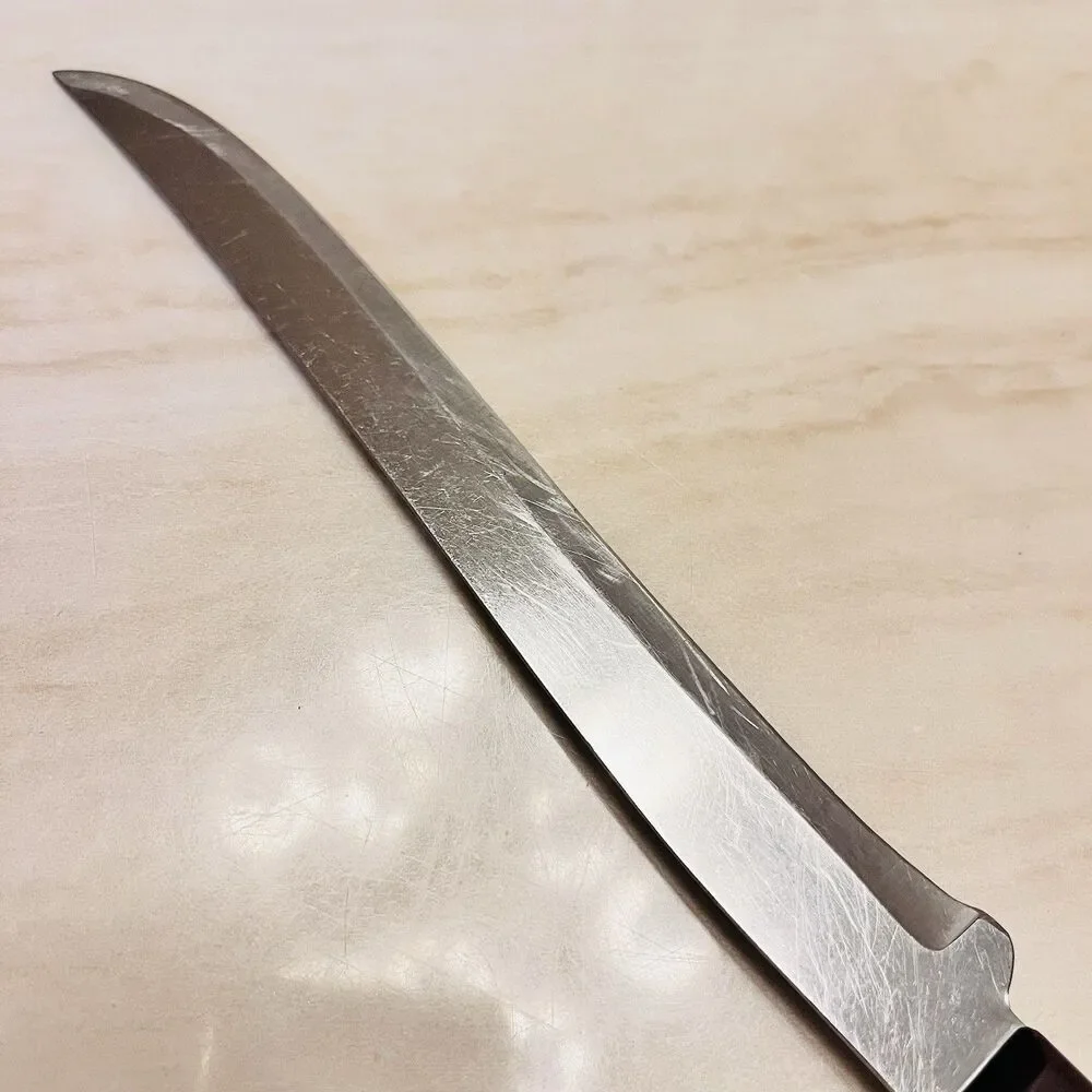 Vintage Dexter Russell Stainless Steel Carving Knife 12.5” Wood Handle USA Made